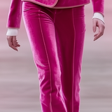 24-Hour-Shipping Barbie Pink Velvet Pants With Light Pink Trimmed