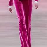 24-Hour-Shipping Barbie Pink Velvet Pants With Light Pink Trimmed