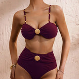 Linda | High Waist Bikini with Shell Detail