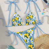 Claire | Lemon Print Triangle Bikini