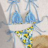 Claire | Lemon Print Triangle Bikini