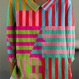 Natalie Geometric Colorplay Blouse
