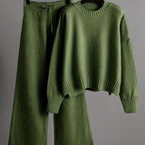 Emily™ Cozy Knit Loungewear Set | Relaxed Sweater and Wide-Leg Trousers