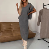 Darla™ Elegant Knit Set | Coordinated Knit Dress and Top