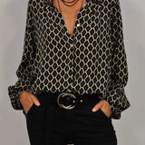 Elvira | Geometric Women V-Neck Blouse