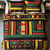 African 3-Piece Quilted Bedding Set NCU0VT171