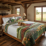 Barnyard Blossom 3-Piece Quilted Bedding Set NCU0PT5649