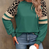 DARLA | Casual Leopard Long Sleeve Tunic Top