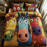Painted Ponies 3-Piece Quilted Bedding Set NCU0DV7334