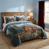 Rustic Log Cabin 3-Piece Quilted Bedding Set NCU0DK3671