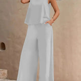 Danielle™ Sleeveless Two-Piece Set | Sleeveless Top and Wide-Leg Pants