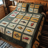 Fishing 3-Piece Quilted Bedding Set NCU0VT150