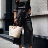 Nelle™ Elegant Shirt & Capri Set | Relaxed Shirt and Cropped Trouser Set