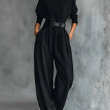 Jessica™ Elegant Top &amp; Straight-Leg Pants Set | Fitted Turtleneck and Tailored Trousers