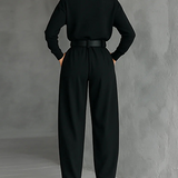 Jessica™ Elegant Top &amp; Straight-Leg Pants Set | Fitted Turtleneck and Tailored Trousers