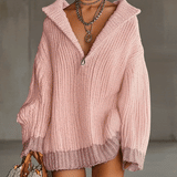 24-Hour-Shipping Pink Comfort Knitted Sweater Dress