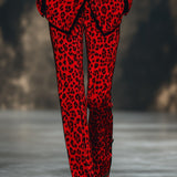 24-Hour-Shipping Striking Red Leopard Print Pants