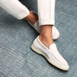 Classic Suède Loafer Pearl White
