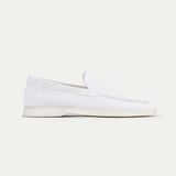 Classic Suède Loafer Pearl White